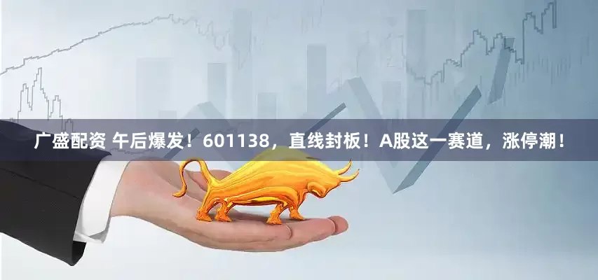 广盛配资 午后爆发！601138，直线封板！A股这一赛道，涨停潮！
